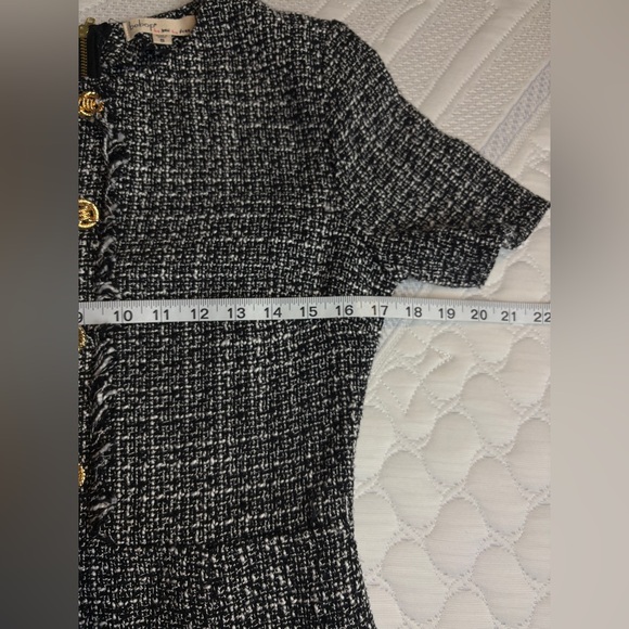 BeBop Monochrome Tweed Dress with Gold Accents size Small - Picture 4 of 7